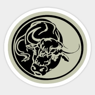 Black Bull Line Art Drawing Tattoo Art Sticker